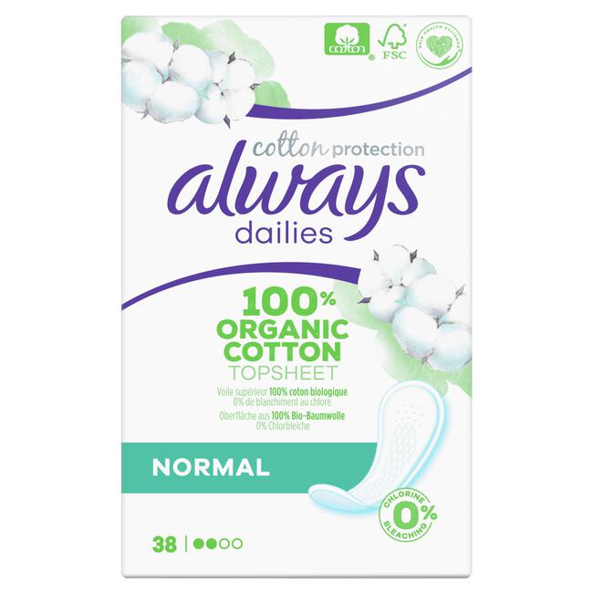 Always Dailies Cotton Protection Inlegkruisjes Normal 38 Stuks