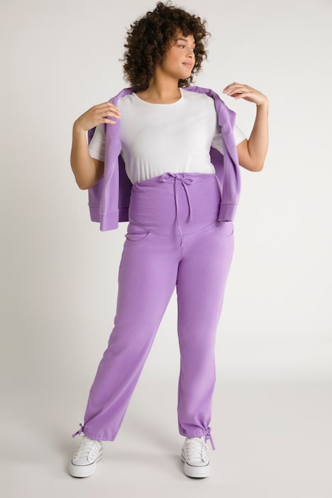 Bellieva-Sweatpants, extrabreiter Bund, Biobaumwolle