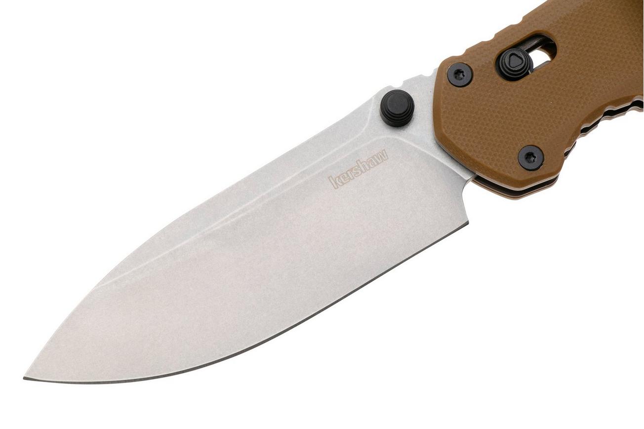 Kershaw Broadside 2052 Stonewashed D2, Tan G10, zakmes