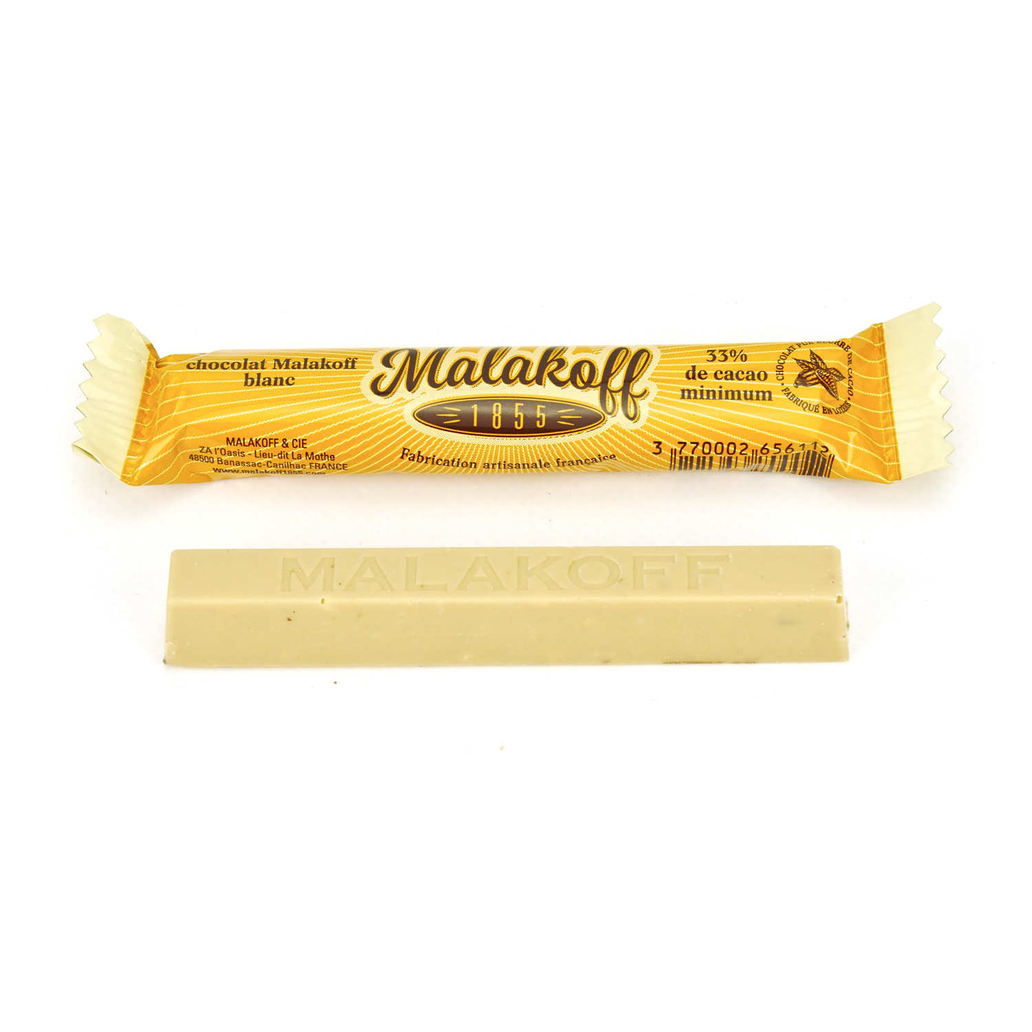 Barre chocolat blanc - Malakoff 1855