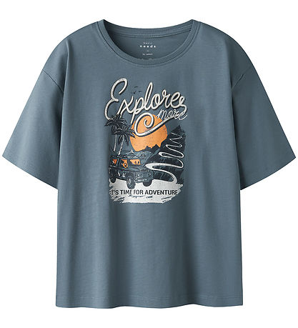 Name It T-Shirt - NkmVictor - Blue Mirage/Adventure