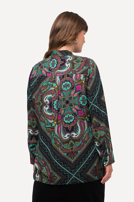 Hemdbluse, bedruckt, Hemdkragen, Langarm