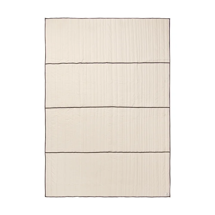 Ferm Living - Vari Tagesdecke, gesteppt, Single, 260 x 180 cm, natur / dark chocolate
