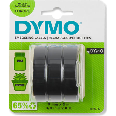 DYMO prægningstape 3-pak - sort