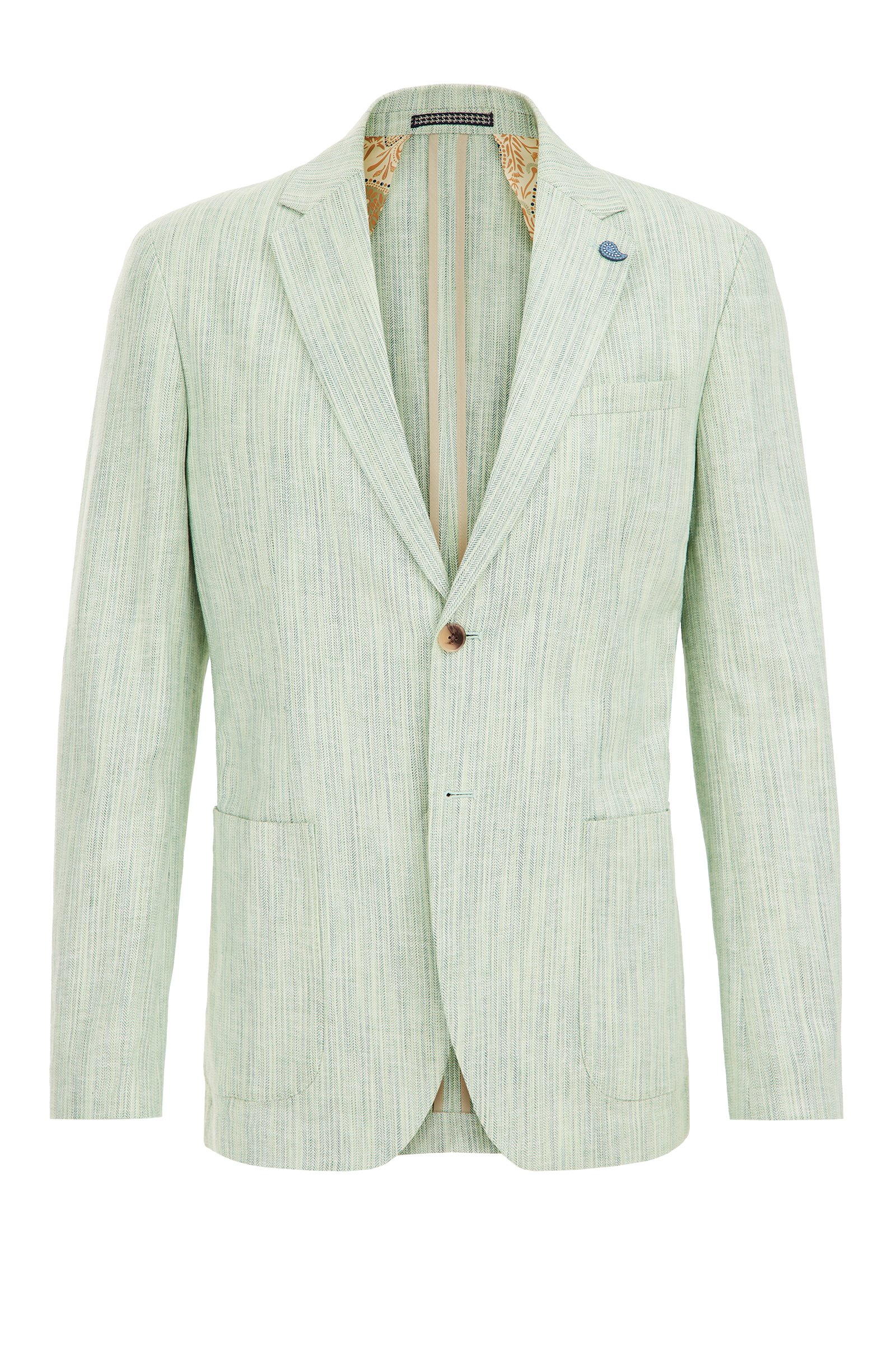 slim fit blazer met dessin WE Fashion Pastelgroen