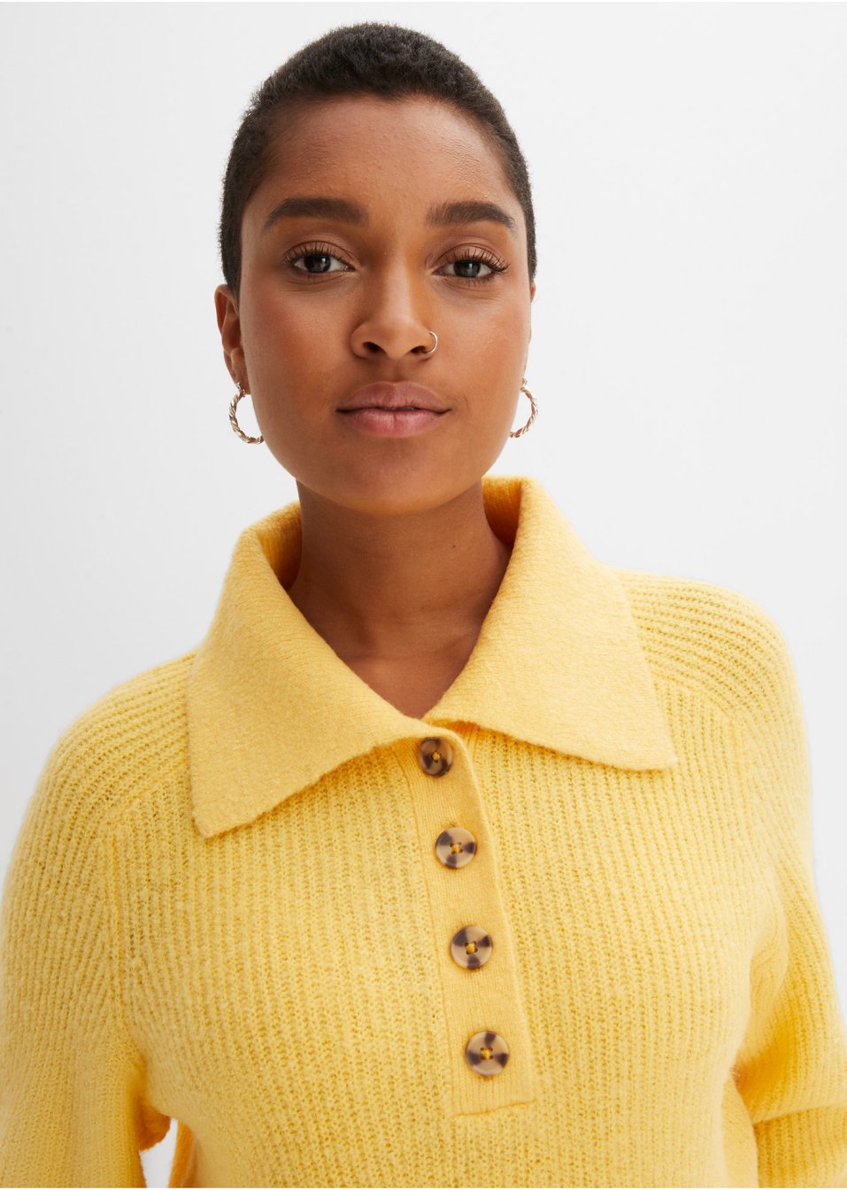 Pull en maille à col polo