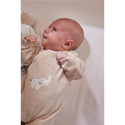 Pyjama dors bien velours beige Bali 3m - Bali Moka et Snow - NOUKIE 'S