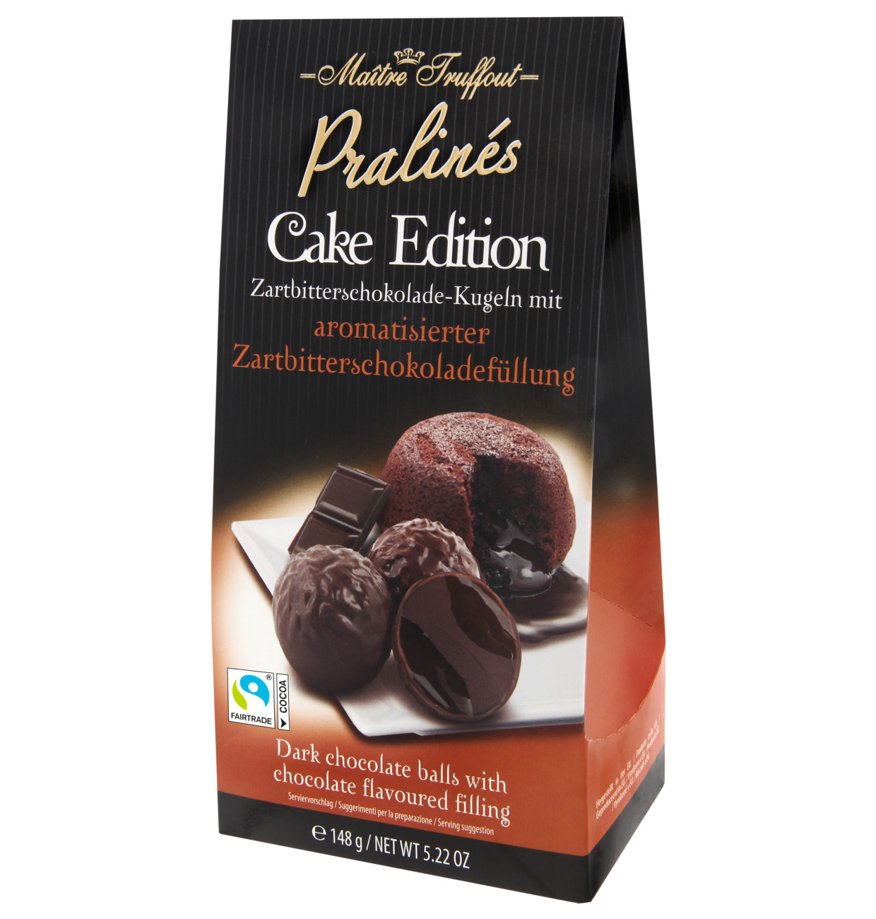 Maitre Truffout Pralines Cake Edition Zartbitter Schokoladen Kugeln 148g MHD:15.2.25