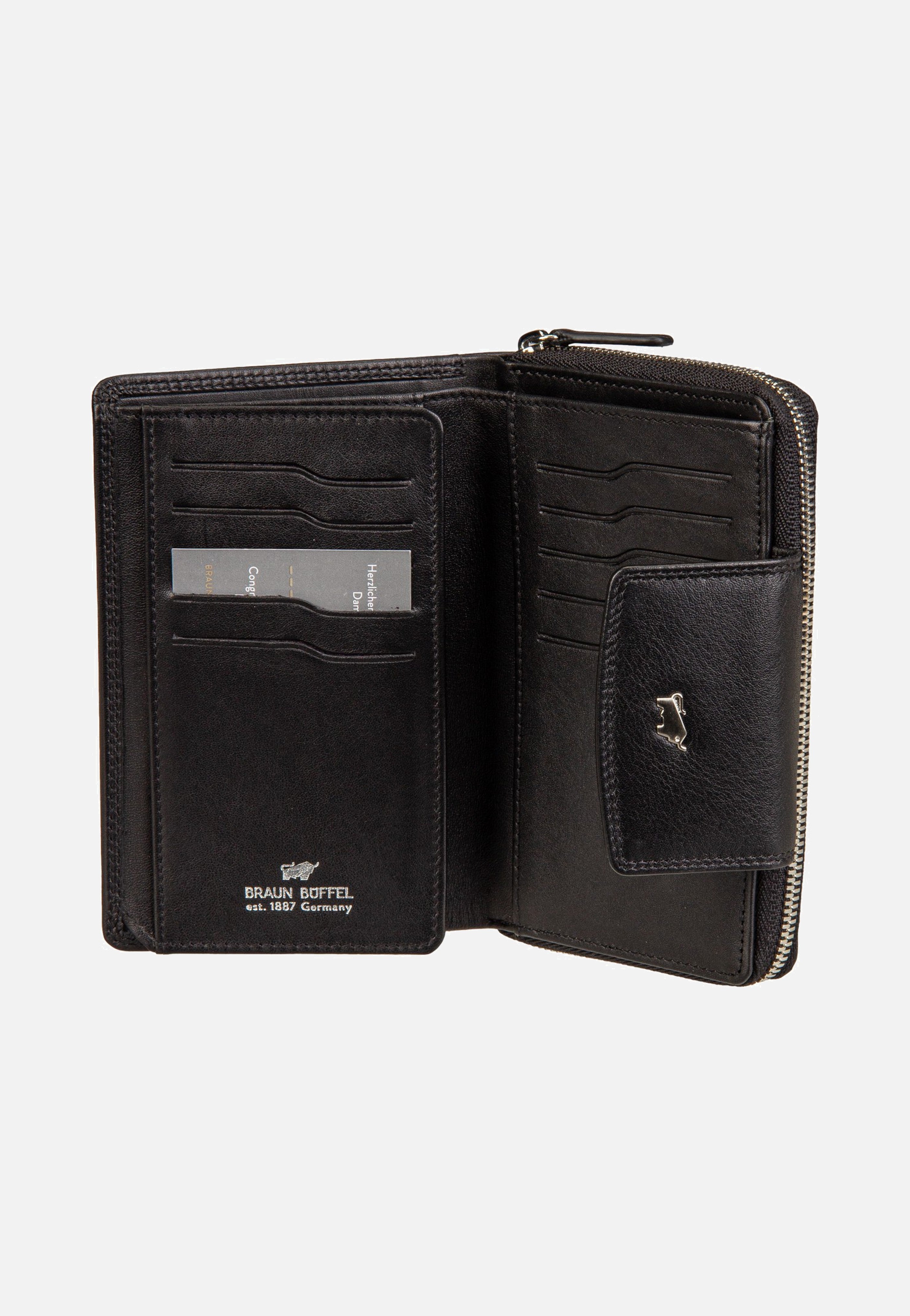 Golf RFID Zip-Wallet M 15Cs Black - Portemonnaie