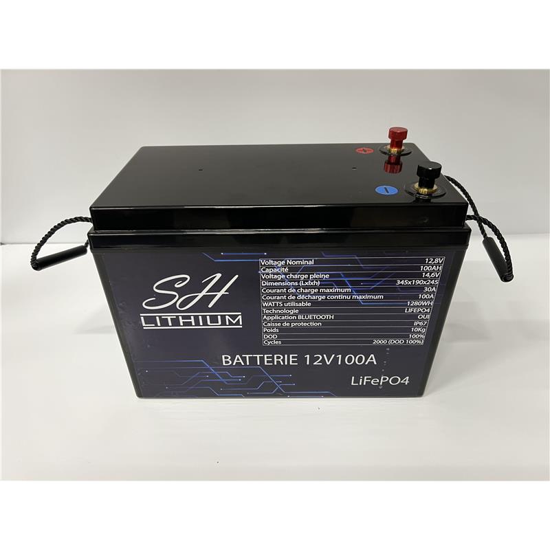 Batterie Lithium Sh Lithium Lifeop4 Format Caisse Bluetooth 12V100amp