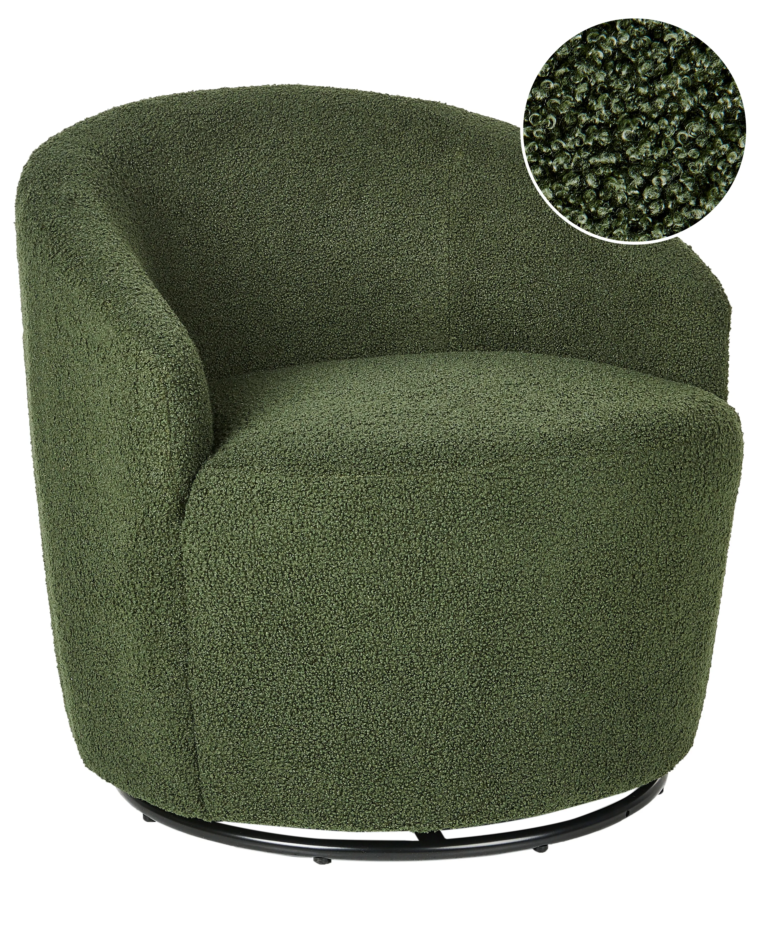 Draaifauteuil DAVIK Bouclé Donkergroen