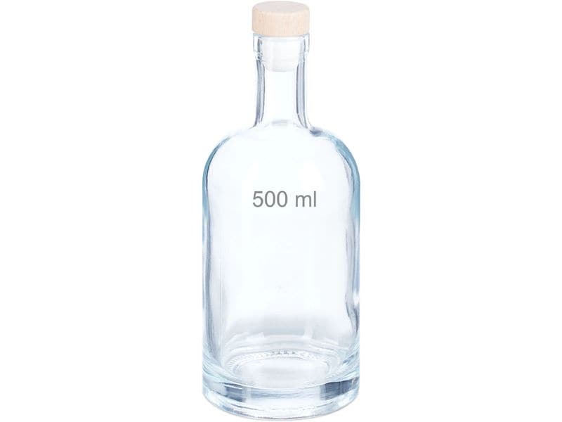 relaxdays Einmachflasche 500 ml, 12 Stück Transparente Schnapsflaschen