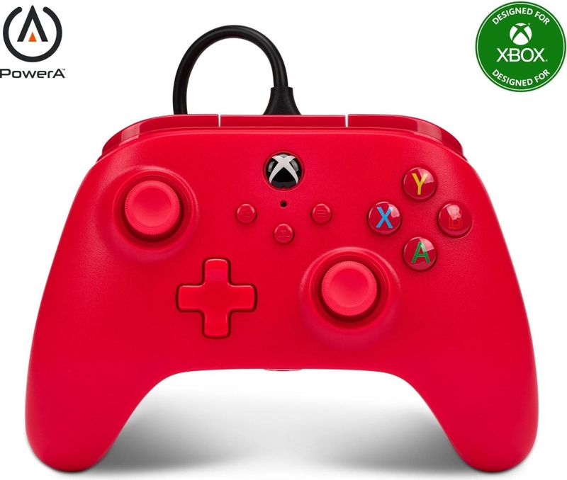 PowerA - Bedrade Controller - Rood - Voor Xbox - Extra Lange USB-C-kabel