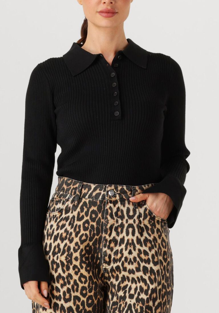 zwarte co'couture trui bonny polo long sleeve