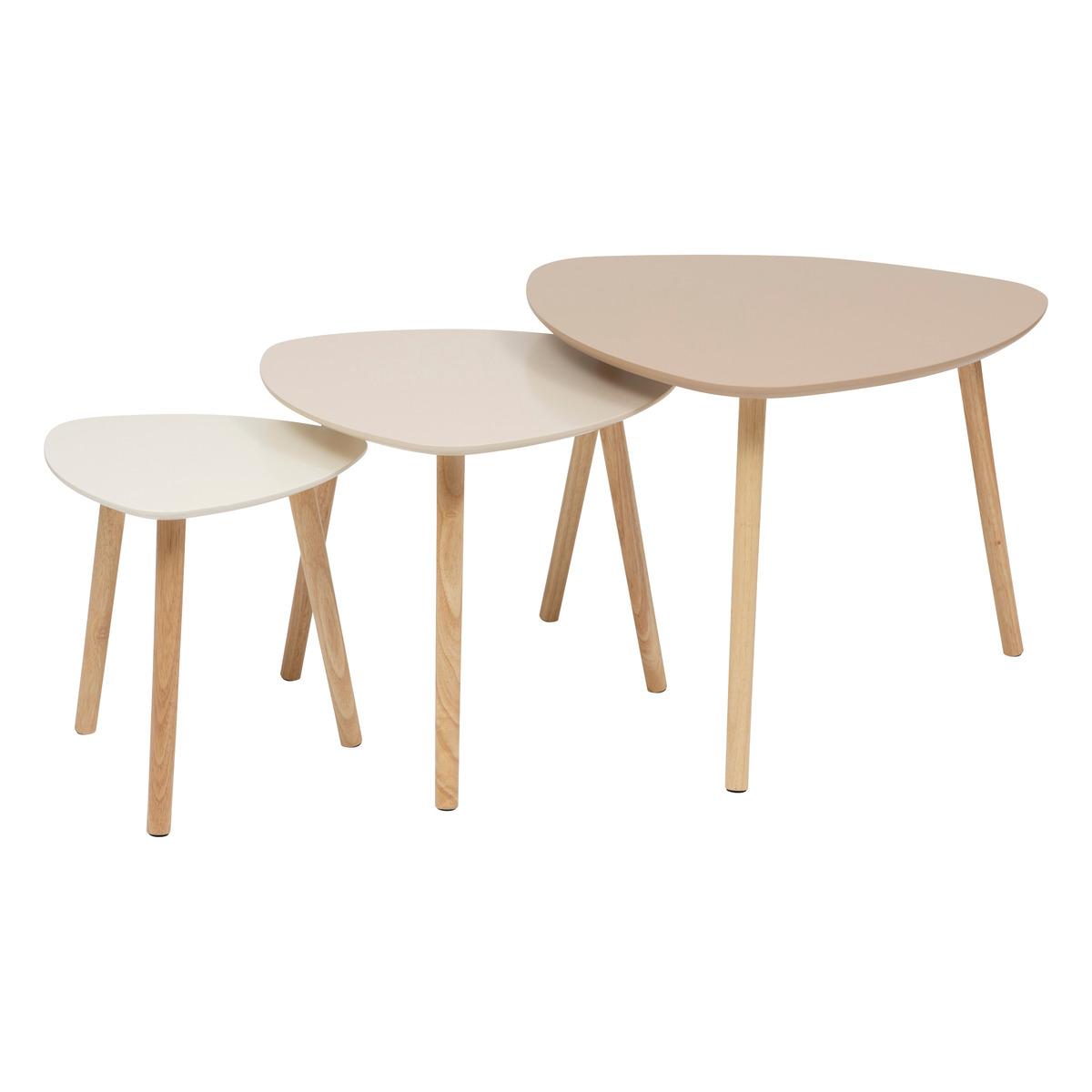 SET 3 TABLES CAFE MILEO NEUTRAL