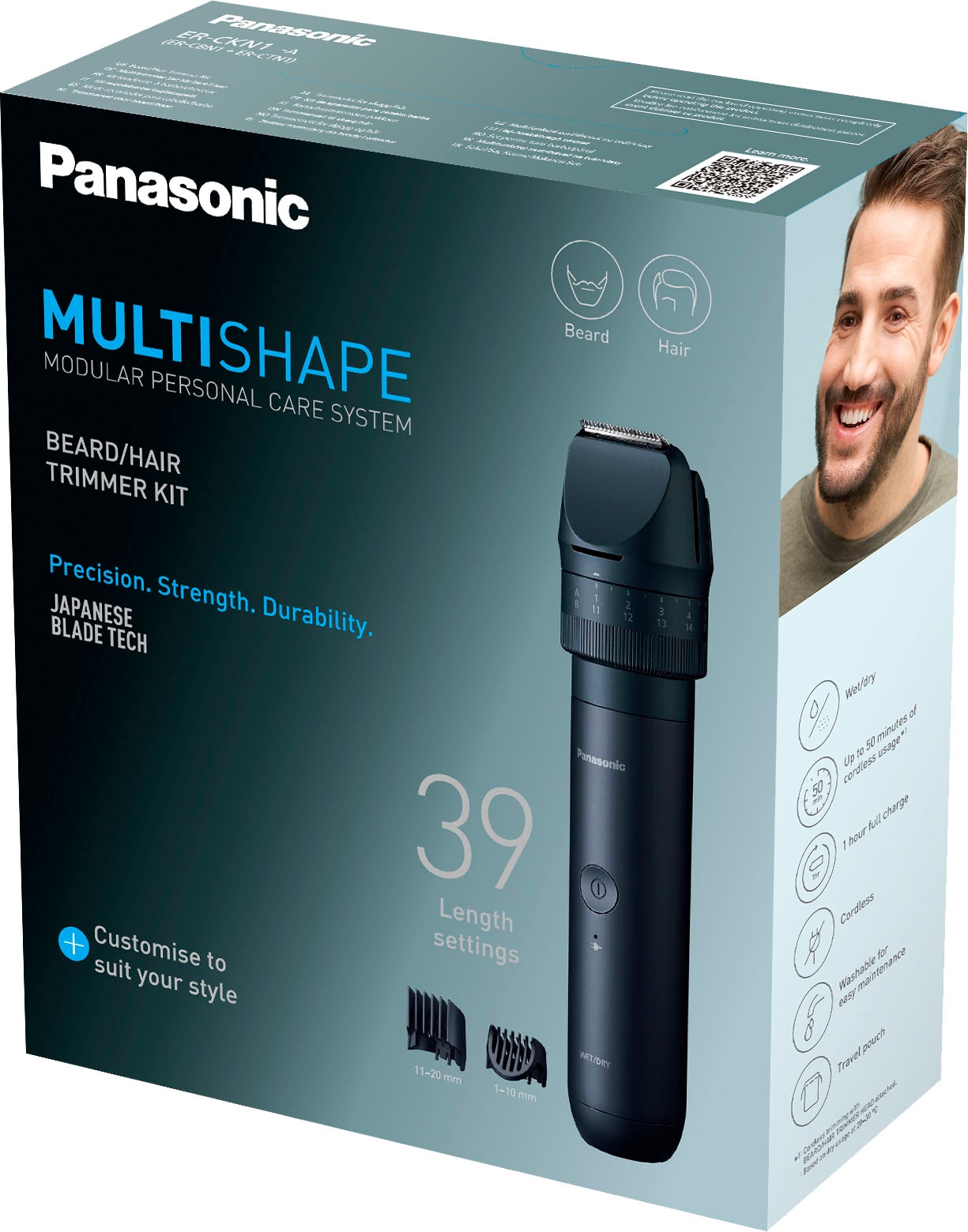Panasonic Haar- und Bartschneider »Multishape ER-CKN1-A301 Multifunktionstrimmer (NiMH-Akku)« 2 Aufsätze Starter Kit Bart & Haare