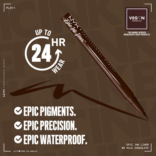 NYX Professional Makeup Epic Ink Liner, 04 Milk Chocolate