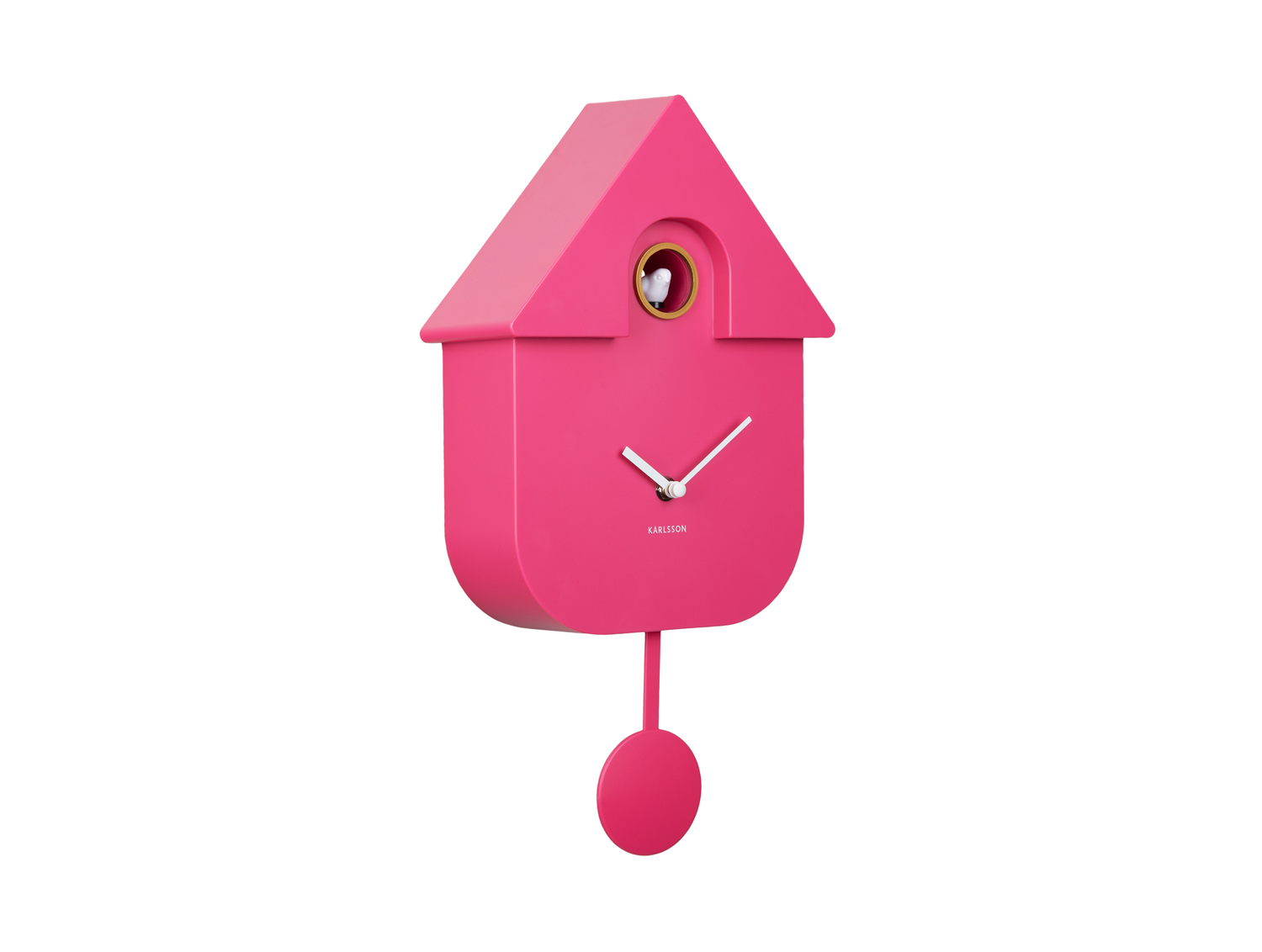 Wall clock Modern Cuckoo ABS bright pink