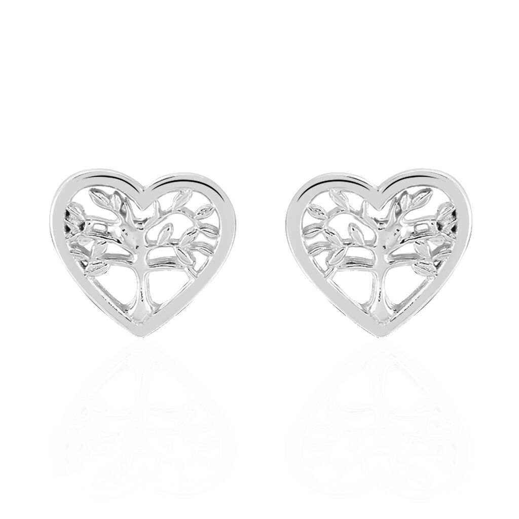 Boucles D'oreilles Pendantes Elwenn Argent Blanc