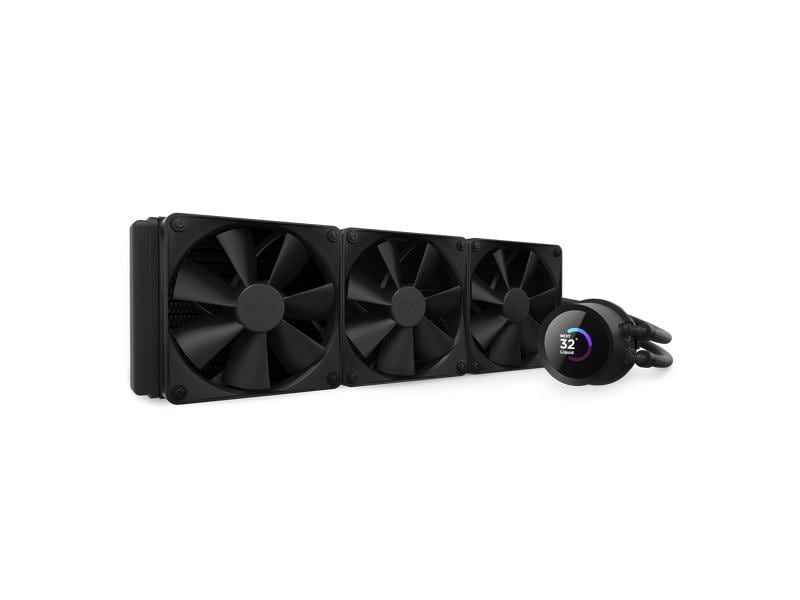 NZXT Wasserkühlung Kraken 360 Schwarz Wasserkühler für Intel und AMD Prozessorsockel mit LCD-Anzeige