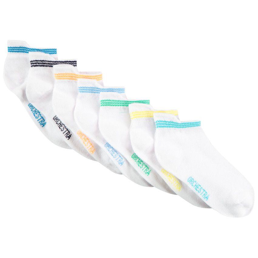 Lot de 7 paires de chaussettes courtes pour garçon - Blanc