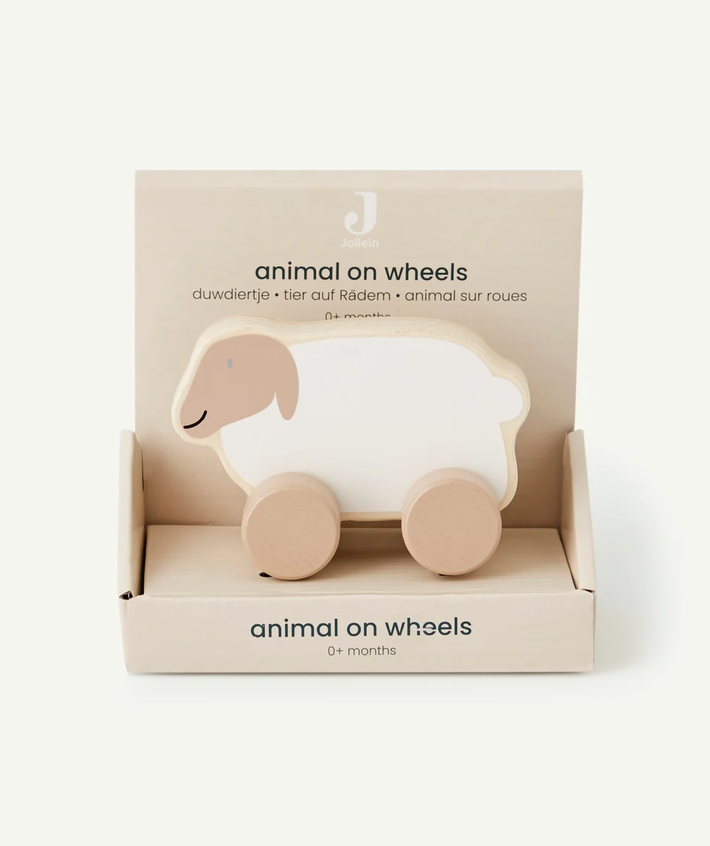 JOLLEINJOUET MOUTON SUR ROULETTES EN BOIS