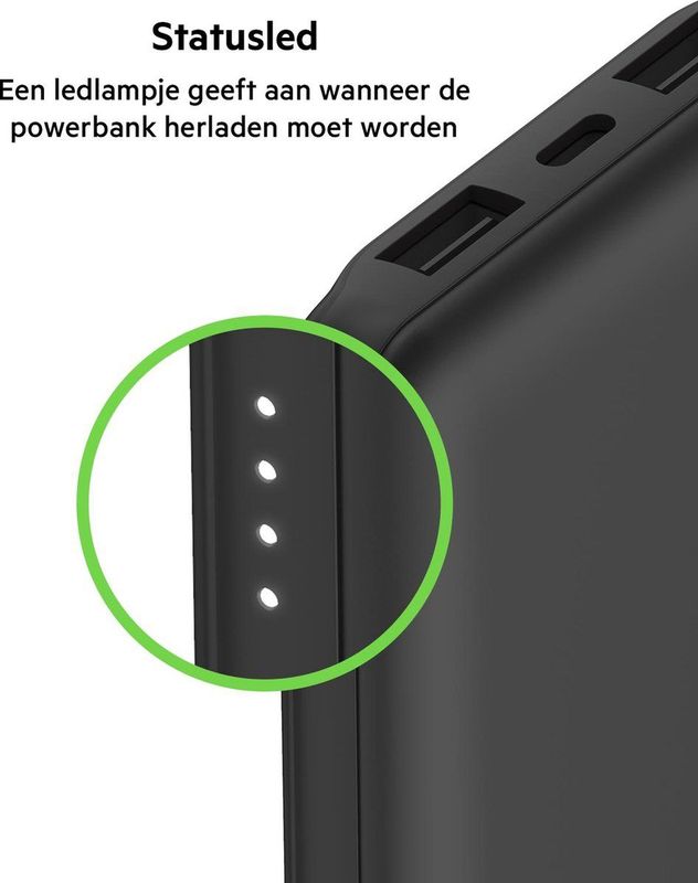 Belkin Boost-Up Charge Powerbank - 10000 mAh - 3 Poorts - 15W - Zwart