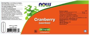 NOW Cranberry Capsules 100ST