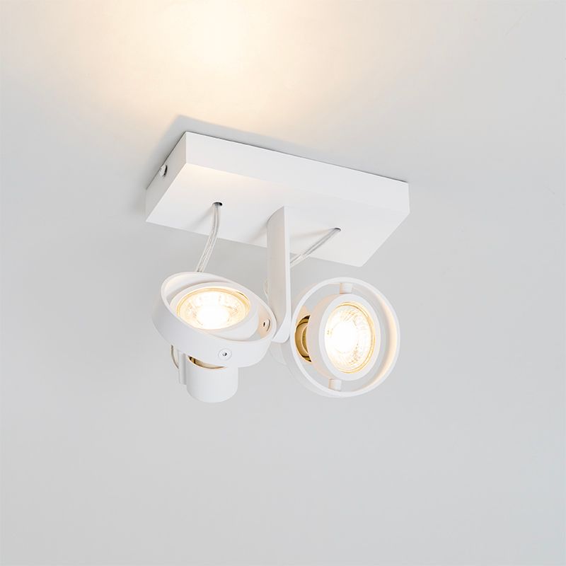 Moderne plafondspot wit 2-lichts GU10 50mm - Master