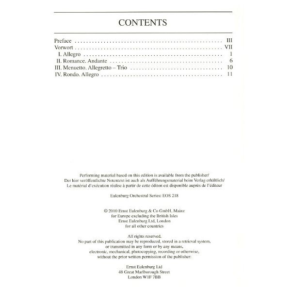 Edition Eulenburg Mozart Eine kleine Nachtmusik