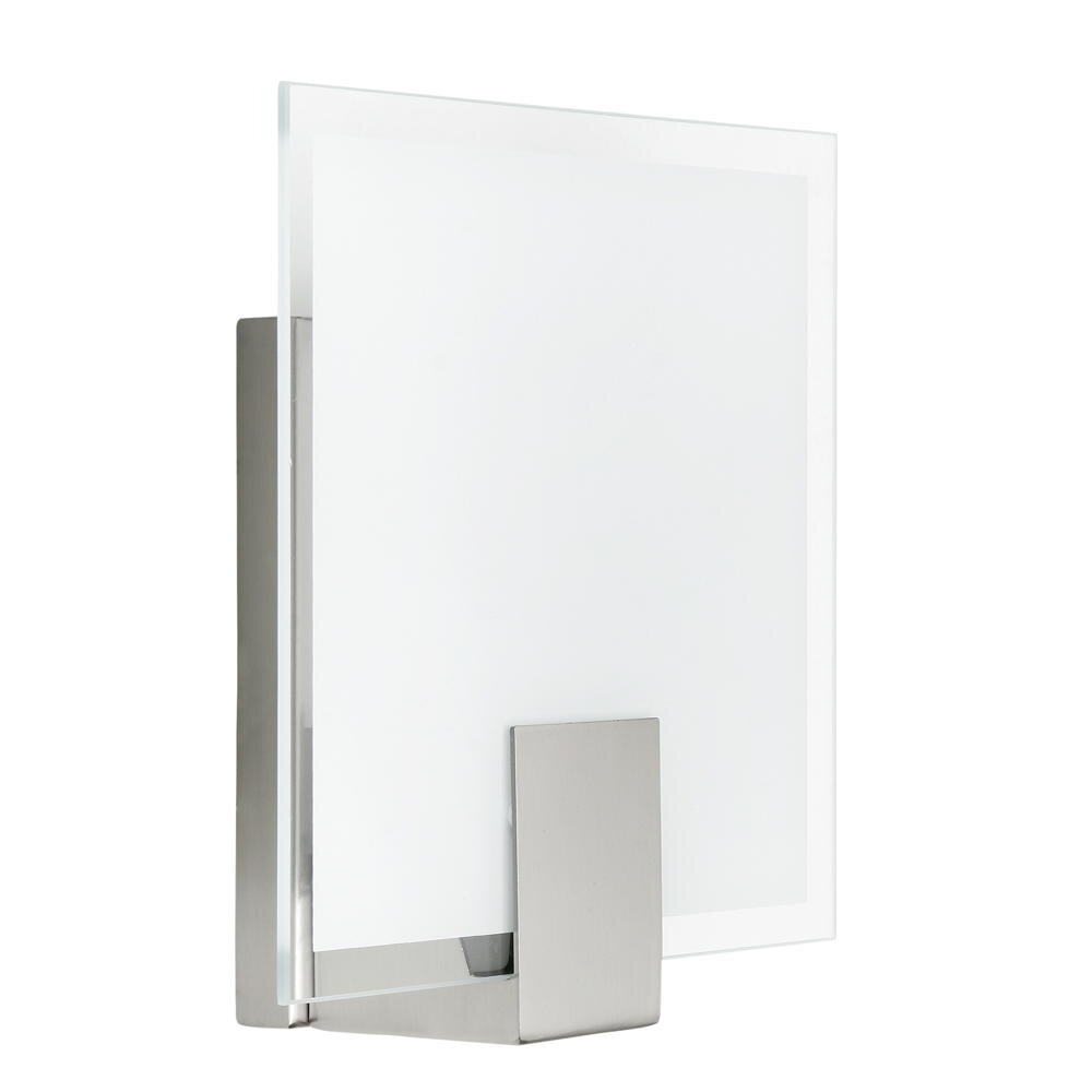 Wandlamp Sonian in zilver en wit, E14, vierkant