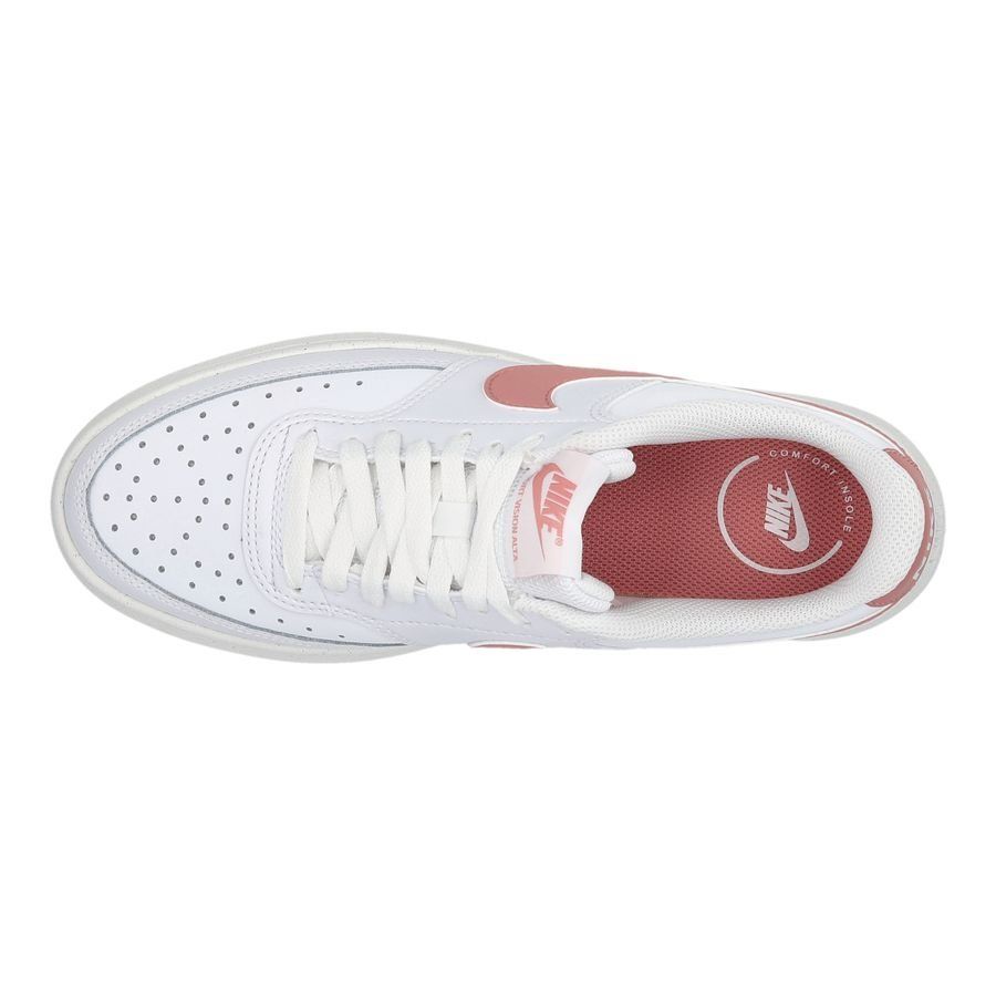 Nike Chaussures Court Vision Alta - Blanc/Red Stardust/Blanc Cassé Femme
