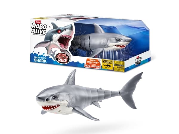 Robo Alive Great White Shark, 5 år, Flerfarget
