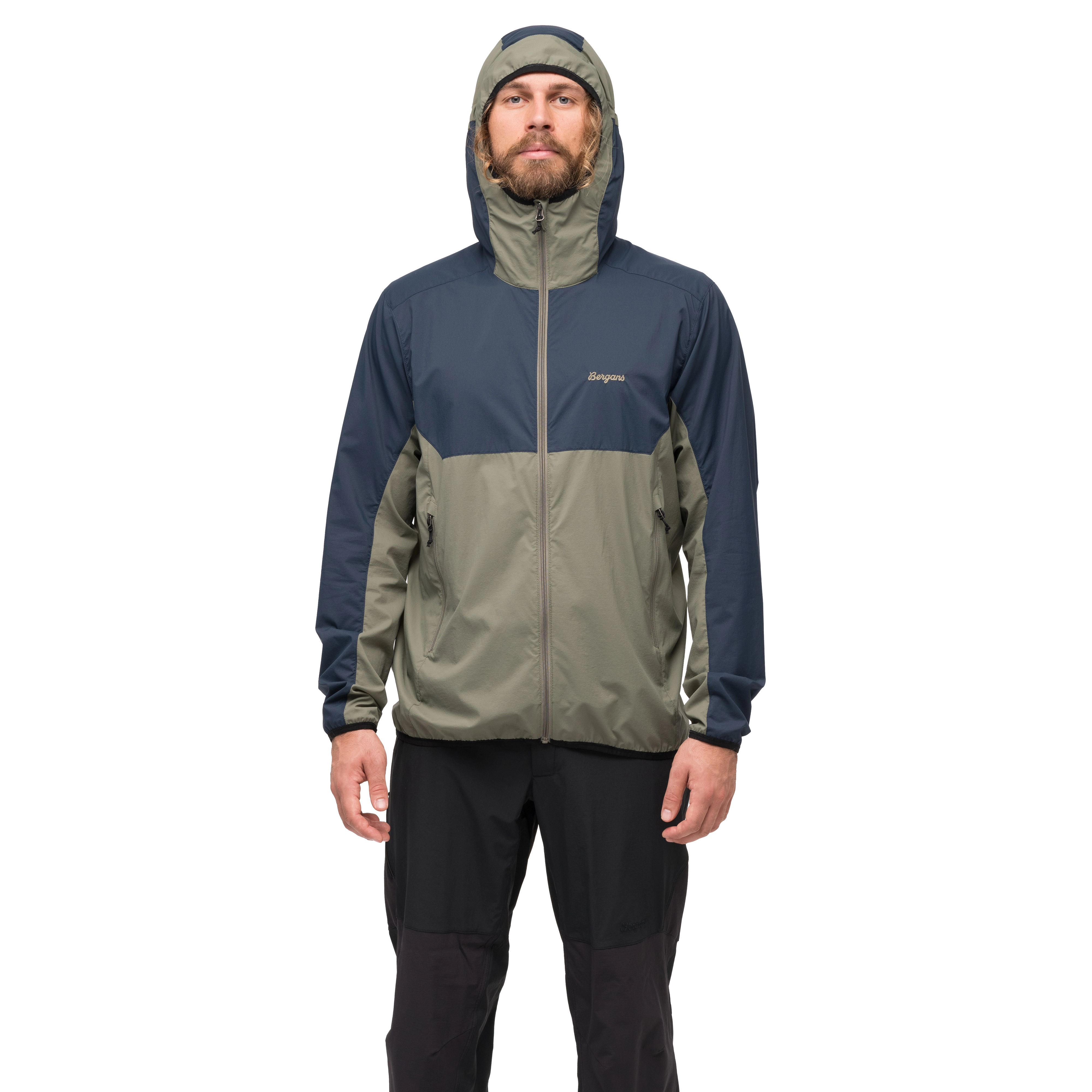 Vaagaa Windbreaker Jacket Men Green Mud / Navy