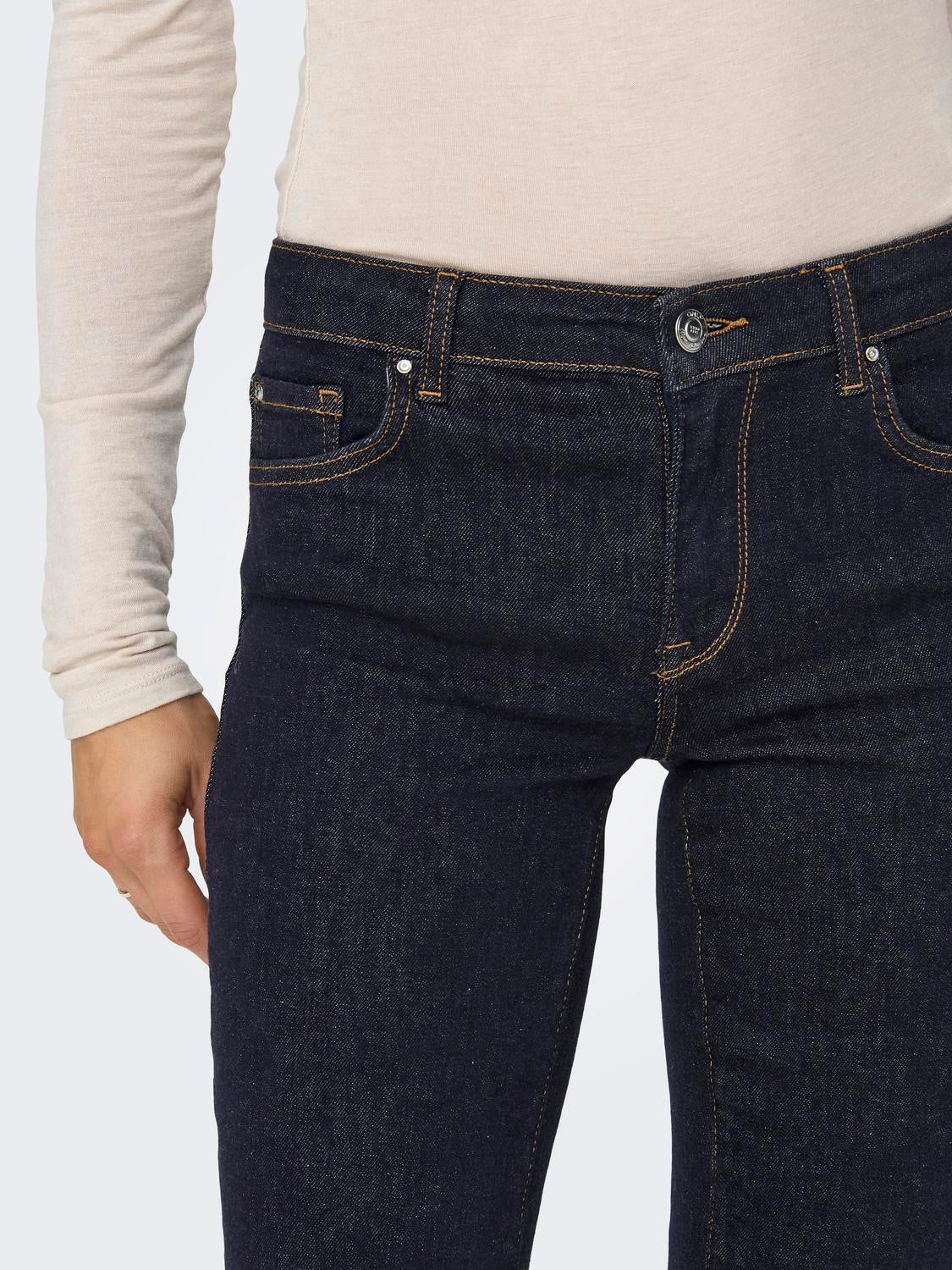 ONLALICIA Mittlere Taille Gerade geschnitten Jeans Dark Blue Denim