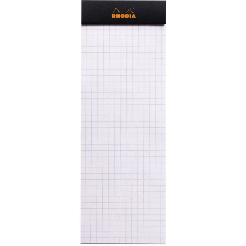 Bloc agrafé Shopping N°8 7,4x21 cm 80 feuilles petits carreaux 5/5 80 g. - Noir