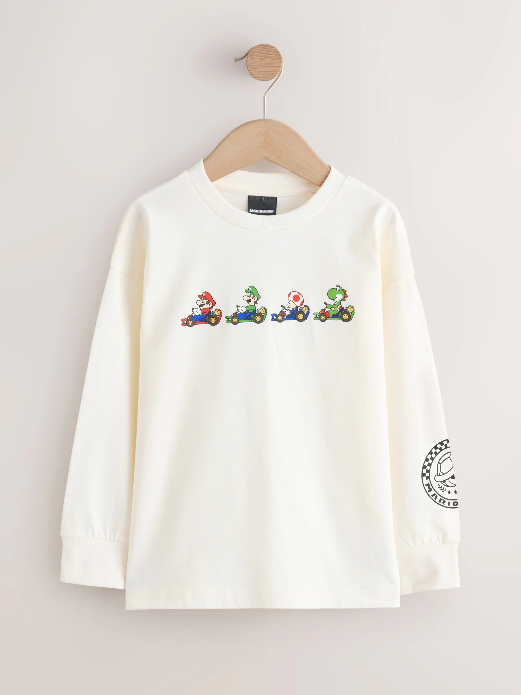 Wit Mario Kart - Gaming T-shirt met lange mouwen (3 - 16 jr)