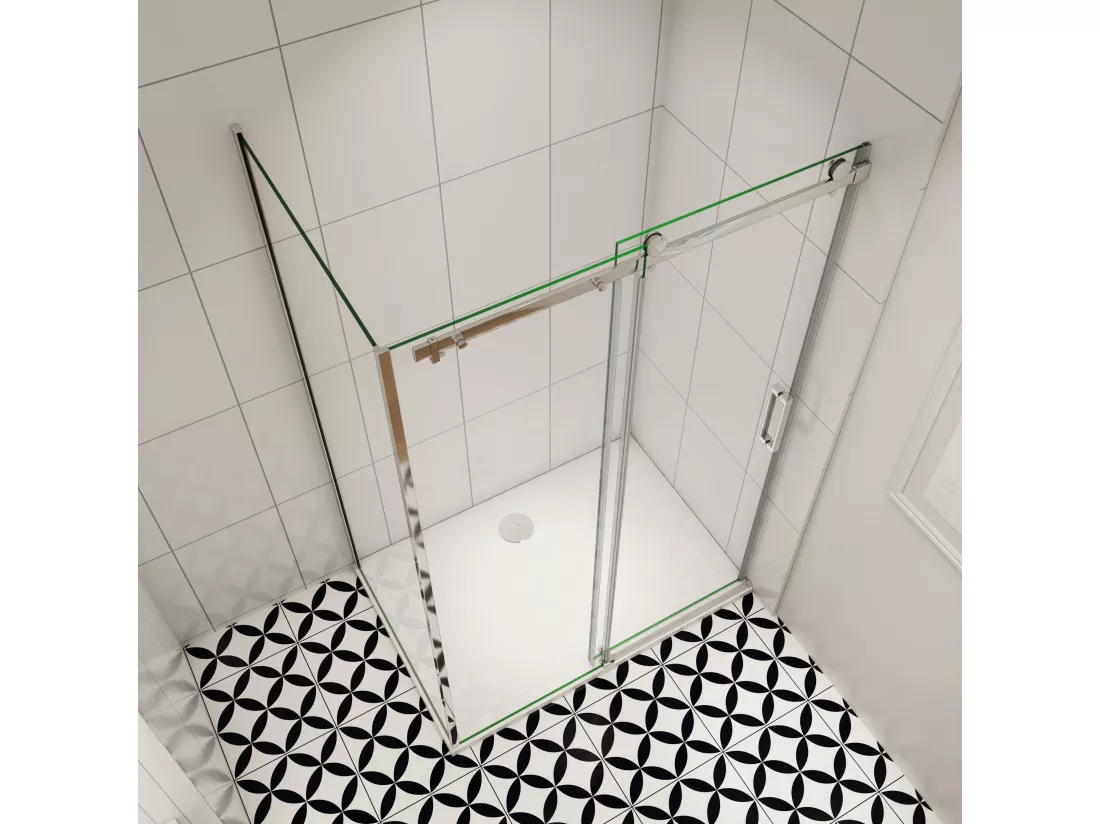 AICA cabine de douche coulissante 120x90x195cm,Installation réversible,8mm verre de sécurité,porte de douche coulissante