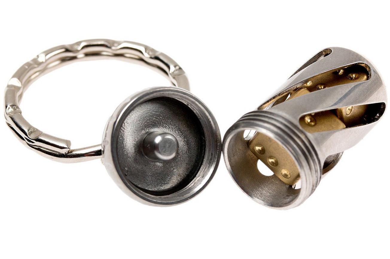 LionSteel AcornDice Brass sleutelhanger, messing dobbelsteentjes