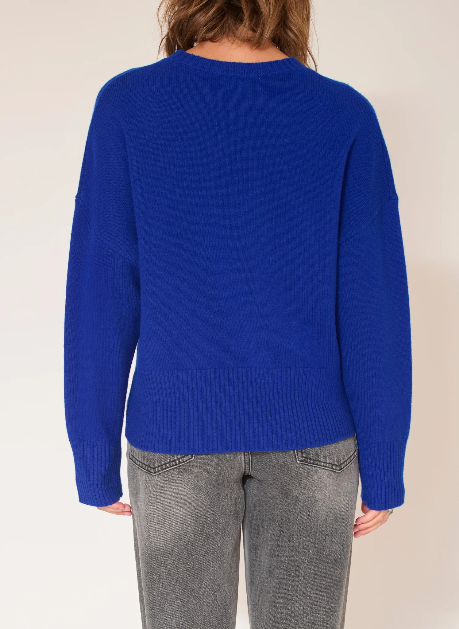 KOOL - Pull oversize col rond en laine | Bleu
