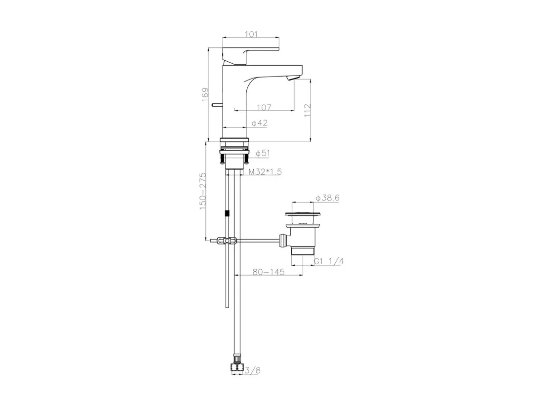 2PCS Cecipa max Robinet de Lavabo Chrome, Robinet de Salle de Bain Avec Vidange Automatique, Mitigeur de lavabo pour Salle de Bain,EU Modèle