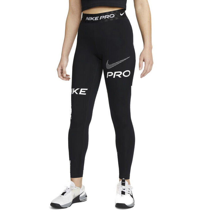 Nike Pro Dri-FIT Mid-Rise Full-Length Graphic tights Sort