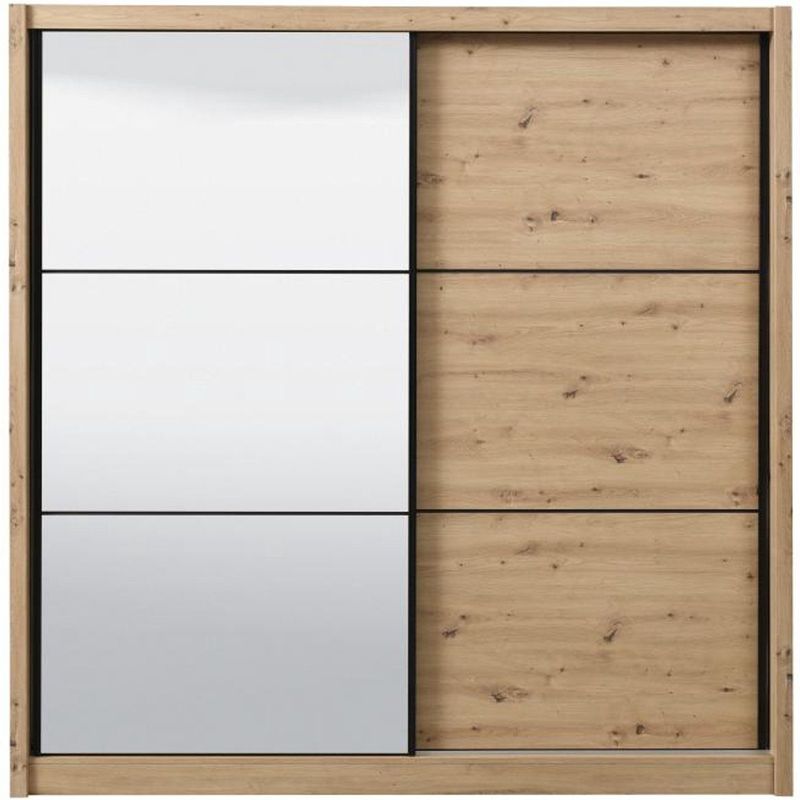 MOLEPA - B213 - Kast met 2 Deuren - Naturel - Met Spiegel