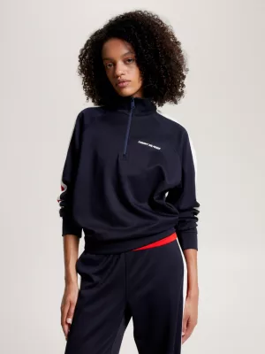 Moletom Sport Global Stripe com Meio Zíper
