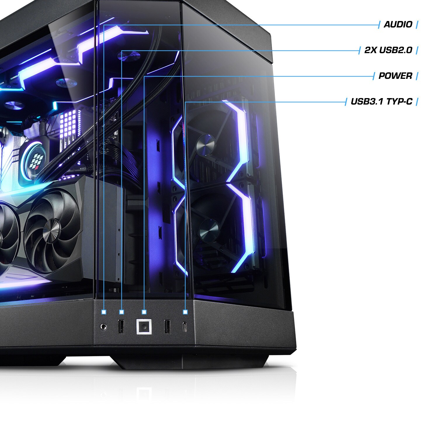 Gaming PC Cube Poseidon Intel Core i9-14900KF, 64GB DDR5, NVIDIA RTX 4080 Super 16 GB, 4TB SSD, Windows 11