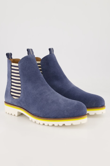 Chelseaboots, Stretcheinsatz, Streifenoptik, Weite H