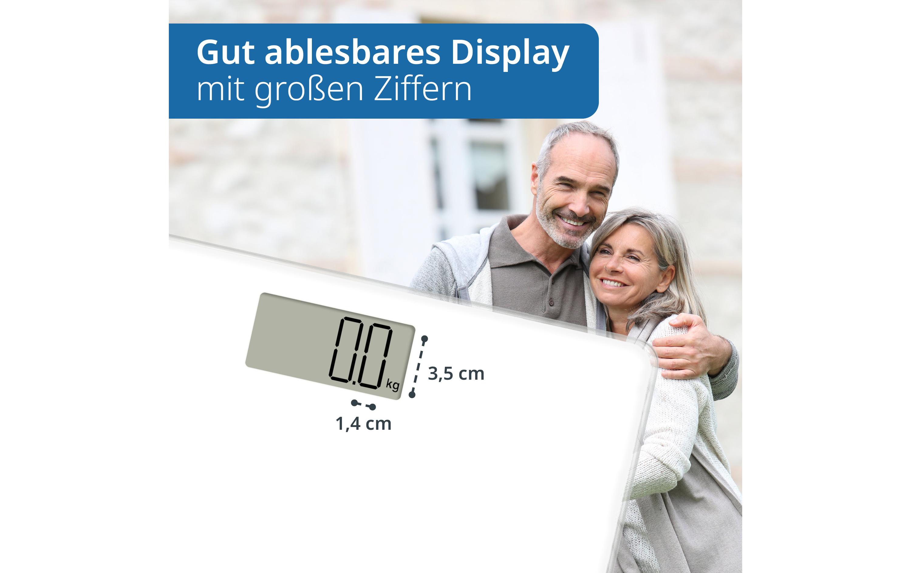 Personenwaage Amina WeissDigitale Körperwaage in modernem Design