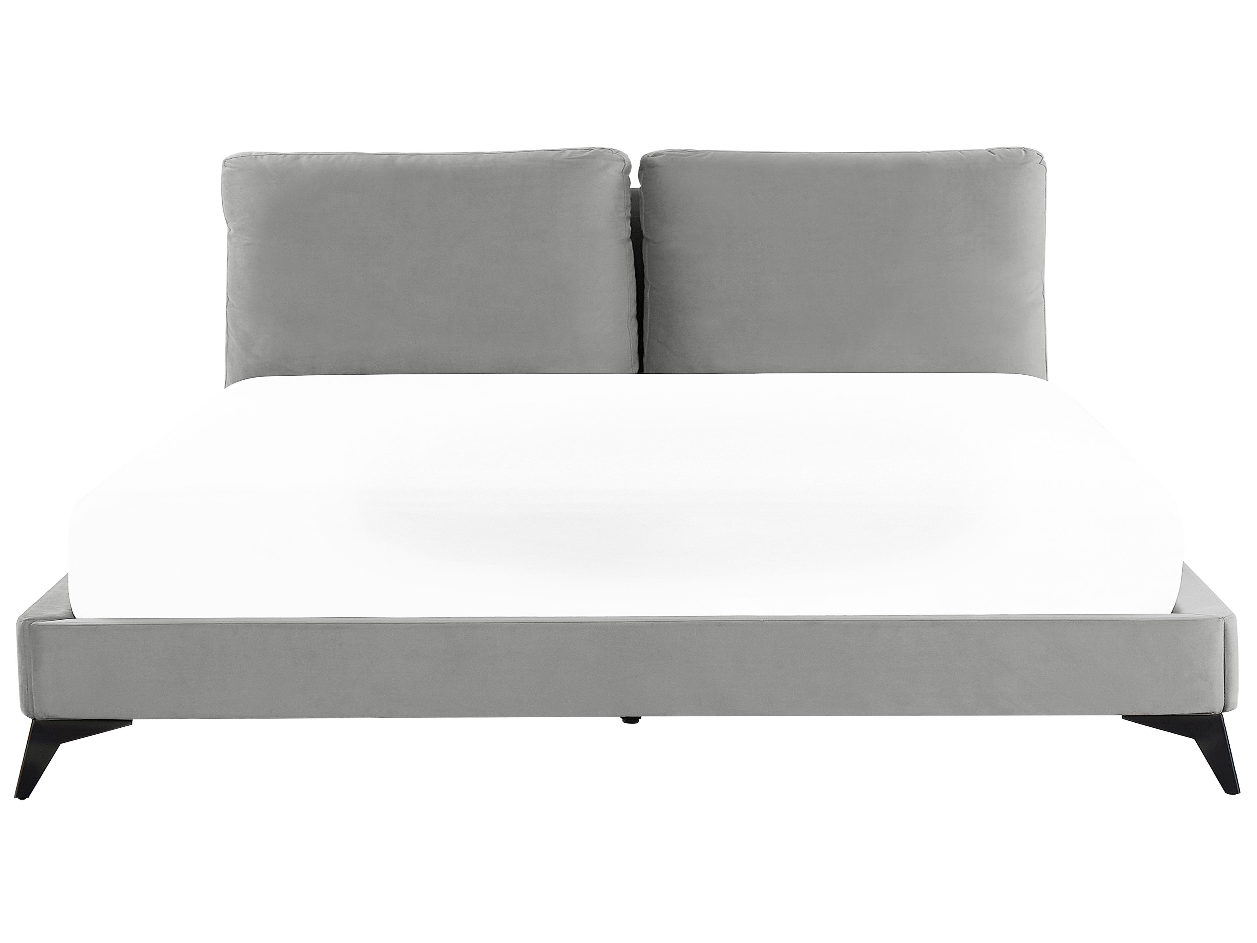 Bed Fluweel MELLE 180 x 200 cm Grijs