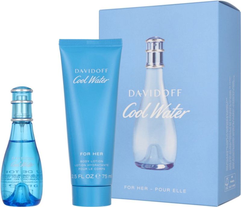 Davidoff - Cool Water Woman - Geurset - 30 ml Eau de Toilette - 75 ml Body Lotion