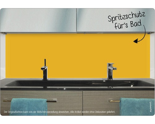 Badkamerachterwand mySPOTTI aqua goudgeel 90x45 cm